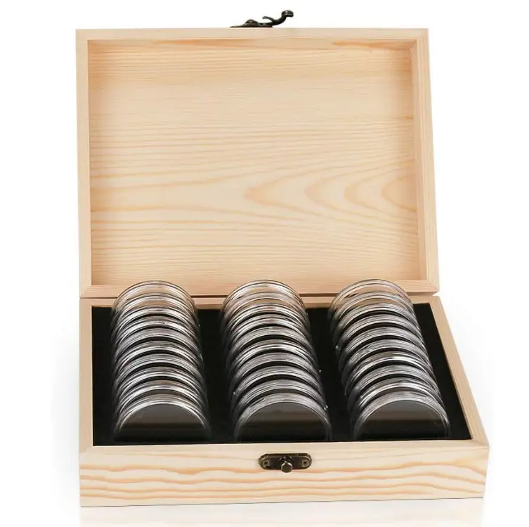 Scatola portamonete in legno artigianale espositore portamonete moda scatola portamonete da collezione