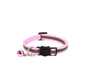 Verbessertes verstellbares, gestreiftes Katzen halsband aus Nylon mit reflektieren der Licht abreiß schnalle und Haustier halsband glocke für Katzen und Hunde - Product Image 2