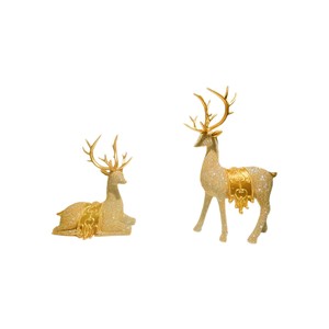 Juego Navideño de Figuras de Alce de Resina Epoxi con Cuentas de Dos Puntos, Arte Popular, Decoración para el Hogar, Adornos para Ambiente Festivo, Escaparate de Centro Comercial - Product Image 5