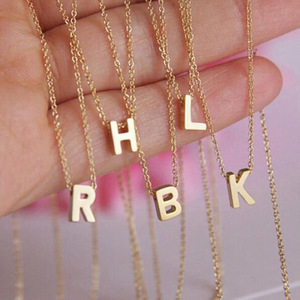 R.GEM. Collar clásico con letra inicial chapado en oro de 14 quilates para mujer, venta al por mayor, collar con nombre de acero inoxidable personalizado para niñas - Product Image 5