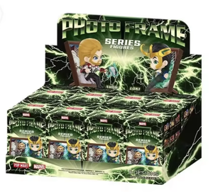Figurines authentiques POPMART <span class=keywords><strong>Marvel</strong></span> Avengerss, série cadre photo, figurines d'action 3D en PVC, boîte mystère, ornement de bureau, vente en gros - Product Image 1