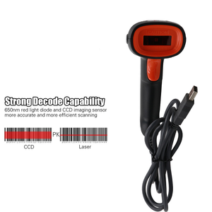 Lecteur de codes-barres 1D filaire USB CMOS portable, 200 lectures/secondes, format <span class=keywords><strong>passeport</strong></span>, marque OEM, SDK disponible, noir - Product Image 5