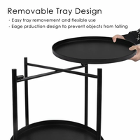 Table d'appoint moderne en bois amovible avec roulettes, support métallique, décorative, pliable, écologique, portable, pour la nuit