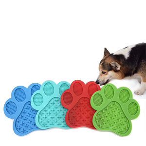 Hot selling Custom Pet Cat Bowl Silicone Paw Shape <b>Slow</b> <b>Feeder</b> Dog Bowl with Licking Pad - Product Image 1