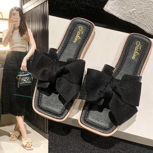 2025 Women's Attractive Casual Summer Breathable <b>Cushioning</b> PVC Flat Slides Lightweight Embossing Logo Rubber Cheap Price - Product Image 2
