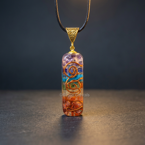 Colgante de Orgone Chakra Reiki con Cristales de Ágata Auténticos, Diseño de Amor Grabado - Product Image 2