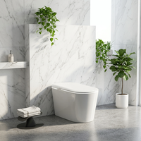 WC intelligent moderne MWD CE 220V en céramique avec bidet électronique automatique, bidet WC intelligent, siphon en P 180mm, OEM