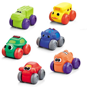 KSF Ensemble de voitures de course en caoutchouc souple à friction, animaux de dessin animé, pour enfants et bébés, jouets de jeu pour nourrissons - Product Image 1