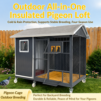 Cage à pigeons en bois massif de grande taille, motif uni, pour l'élevage domestique, avec isolation hivernale et protection anti-tytan.