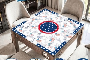 Alas Meja Mahjong Patriotik 4 Juli Anti-Selip Tahan Lama Alas Mah Jongg Amerika untuk Malam Permainan - Product Image 3