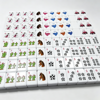 Tuiles de mahjong en acrylique personnalisées de luxe, 160 pièces, jeu de mahjong américain, design de guitare western, jeu de table