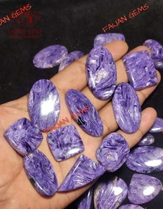 Meilleure qualité, charoite naturelle, cabochon de pierre précieuse en vrac, certifié par un tiers, tailles personnalisables, nouvelle collection disponible, non. - Product Image 5