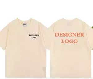 Blancos logotipo personalizado primavera nuevo diseñador de los hombres de manga corta de color sólido marca suéter moda Departamento camiseta impresión Digital camiseta