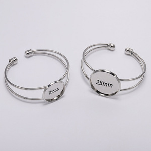 Double-Lined <b>Bracelet</b> Base Round Adjustable <b>Copper</b> Plated For <b>Bracelet</b> Making Silver Gold Antique Bronze Rhodium Gunmetal Rose - Product Image 3
