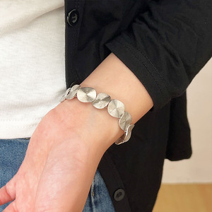 Bracelet en argent Sterling S925, patchwork circulaire géométrique, corde élastique, bijoux de mode de Style coréen pour femmes - Product Image 3