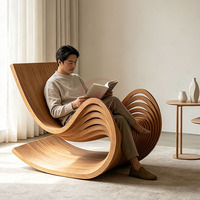 Chaise en bois paramétrique, chaise Slice, mobilier de salon moderne personnalisé pour la maison, le bureau, le hall d'hôtel, les projets d'aménagement intérieur commercial