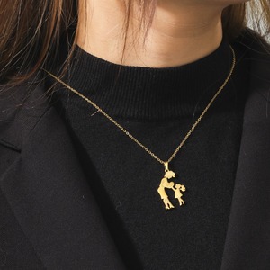 Chapado en oro Vintage mamá y niños <span class=keywords><strong>familia</strong></span> <span class=keywords><strong>amor</strong></span> Acero inoxidable corazón colgante collar para el día de <span class=keywords><strong>la</strong></span> Madre Regalos - Product Image 3