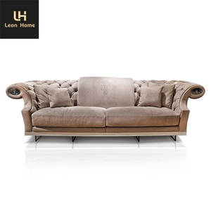 Divano in Velluto Bianco <span class=keywords><strong>Antico</strong></span> Design Italiano, <span class=keywords><strong>Arredamento</strong></span> per Soggiorno, Set di Divani Chesterfield Imbottiti <span class=keywords><strong>con</strong></span> Bottoni - Product Image 5