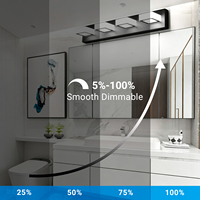 Éclairage LED de salle de bain en aluminium de 20/24/30 pouces avec design moderne, sans scintillement, luminosité élevée, pour salle de bain ou cuisine