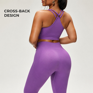 Conjunto de Yoga para Mujer: Sujetador Deportivo de Un Hombro, Leggings de Cintura Alta con Control Abdominal y Efecto Levanta Glúteos, de Secado Rápido, para Correr y Entrenar en el Gimnasio - Product Image 4