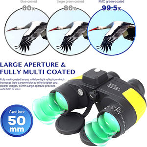 Binoculares Marinos <span class=keywords><strong>7X50</strong></span> con Lente de Prisma <span class=keywords><strong>BAK4</strong></span> para Adultos, Resistentes al Agua y a la Niebla, con Brújula y Telémetro - Product Image 6