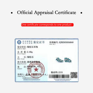 Boucles d'oreilles turquoise à la mode de style classique en motif géométrique de feuille de pin - Product Image 6