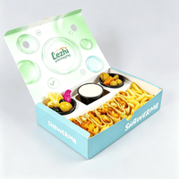 Op maat gemaakte vouwbare hoogwaardige papieren doos voor voedsel, snacks, gedroogd fruit en gezonde geschenkverpakkingen met sausbakje