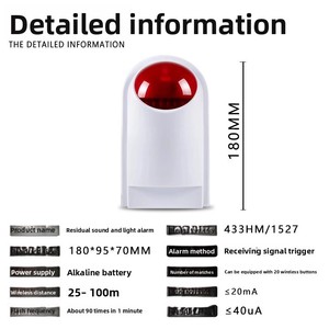 障害者用トイレ・公衆トイレ用ワイヤレス緊急通報ボタン音光警報システム 120dB警報音 - Product Image 5