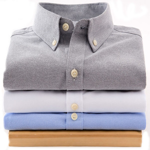 Camicia da uomo di alta qualità Oxford manica lunga collo alto Slim Fit camicie uomo Casual Chemise Pour Homme - Product Image 2