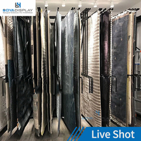Étagère de présentation en métal pour tapis, présentoir de vente au détail, présentoir de tapis suspendu, présentoir de tapis à pages tournantes, vente chaude en usine, Boya Display CAR059