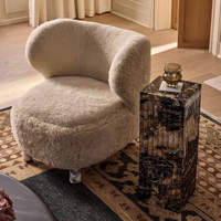 Table d'appoint de luxe en marbre doré cosmique, table cube à socle cannelé en marbre noir, table d'appoint de canapé en pierre de granit titane Matrix