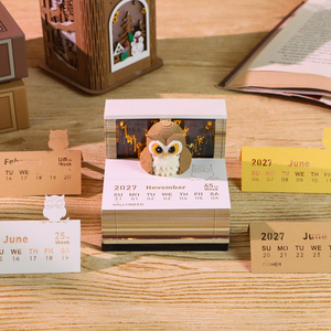 Bloc-notes 3D Hibou Magique du Monde Sorcier, Calendrier 2027, Sculpture en Papier Lumineuse avec Boîtier Acrylique, Cadeau d'Anniversaire Thème Sorcier - Product Image 3