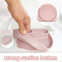Assiette de sevrage pour nouveau-né de haute qualité, en forme d'arc-en-ciel, avec compartiments, design mignon, avec ventouse, résistante à la chaleur