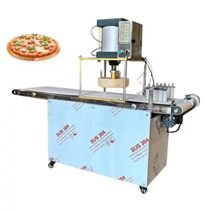 Máquina de estiramiento de masa de pizza industrial, máquina de rodillo de pizza, máquina de masa, masa de pizza abierta para pastel