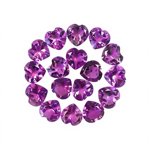 Natural Purple Amethyst Faceted Heart Shape Loose Gemstone Briolette Beads 5mm Purple Stone Beads for Jewelry Making Bulk Price - Product Image 1