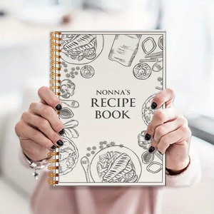 สมุดร่างสมุดบันทึกอาหาร1ชิ้นพร้อมภาพประกอบการทำอาหารสีดำสีขาว5.5 "x 8.3" 50แผ่นเกลียวที่ทนทานผูกพันสำหรับบ้าน - Product Image 1