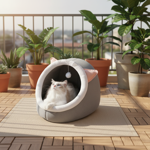 Premium Indoor-Katzenbett im Höhlen-Design, abnehmbares, waschbares, gepolstertes Kissen, weicher Plüsch, umweltfreundlich, faltbar, langlebig, für den Winter, vielseitig einsetzbar - Product Image 3