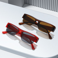 9841 Lunettes de soleil personnalisables à monture demi-cerclée, épaisses, rectangulaires, à monture étroite, pour l'extérieur