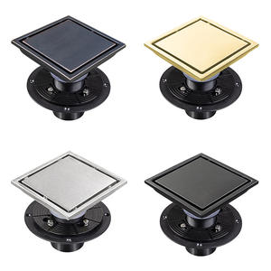 Siphon de douche carré moderne en acier inoxydable de 4 à 12 pouces, drain de sol décoratif dissimulé pour salle de bain - Product Image 1