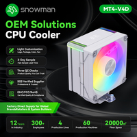 Enfriador de Aire para CPU con Pantalla Digital MT4-V4D-ARGB de SNOWMAN Factory Supply, 4 Tubos de Calor, Ventilador ARGB de 120 mm para Computadoras de Escritorio