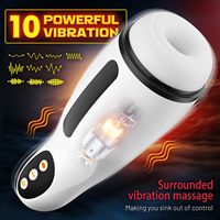 Gobelet de Masturbation Masculin Double Stimulation Vibration et Aspiration Vibrateur Automatique Masturbateur pour Homme