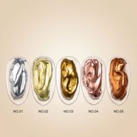 Lehchis – Ensemble de vernis à ongles liquide effet métallique 3D, super brillant, miroir chromé, or, argent, or rose, encre marbrée métallique, 5 couleurs