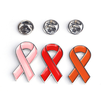 Broche d'écusson en ruban rose en émail doux, épingle de revers orange pour la sensibilisation au cancer du sein, Offre Spéciale