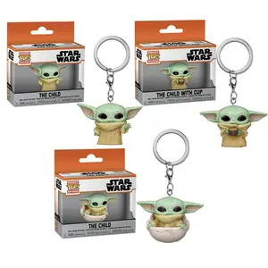 Hot Sales Creative Keychain Master Yoda Head key chains keyring of Stars Wars for Gift Factory Directly Sales