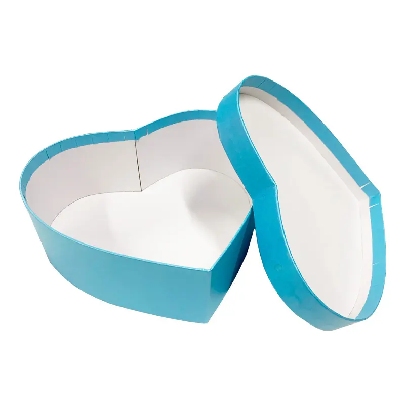 Elegante blu di alta qualità a buon mercato personalizzato a forma di cuore scatole di imballaggio regalo per caramelle