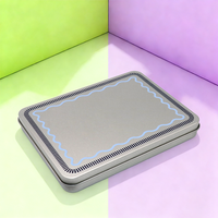 Échantillons Gratuits Écologiques Boîtes de Rangement Cadeaux Rectangulaires Argentées en Métal