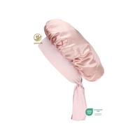 Bonnet de nuit large et élastique en soie de mûrier 100% douce, couleur personnalisée, grand logo personnalisé, unisexe, pour usage quotidien et extérieur