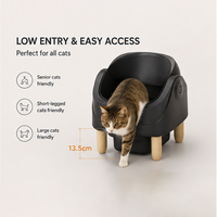 Bac à litière intelligent pour chat à ouverture supérieure, auto-nettoyant, en plastique, facile à nettoyer, avec capteur de sécurité, ventilé, contrôle par application, pour plusieurs chats, utilisation en intérieur