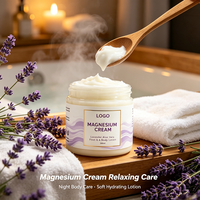Crema Corporal de Magnesio Natural de Marca Privada, Calmante y Relajante, con Lavanda y Aloe Vera, Loción Hidratante para Masaje de Pies, Loción Corporal