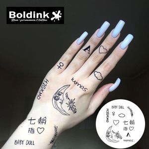 <span class=keywords><strong>Tatuaje</strong></span> Semipermanente Boldink Personalizado con Diseño de Luna y Estrella, Tinta Jagua Resistente al Agua de Larga Duración (2 Semanas) para Arte Corporal en Bebés - Product Image 2